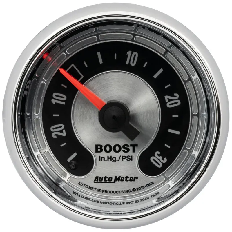 Autometer American Muscle Mechanical Vacuum/Boost Gauge — 2-1/16", 0–30 Psi / -30 In-Hg 1