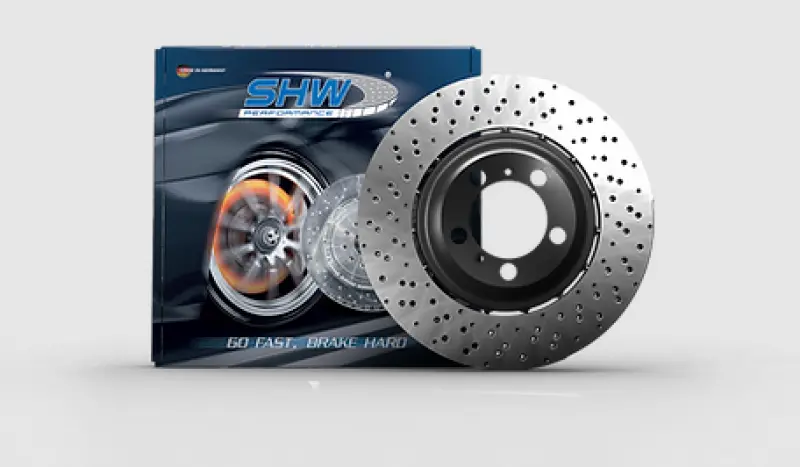 Shw Cross-Drilled Lightweight Rear Brake Rotor – Left Side, Fits 2015–2018 Bmw M3 3.0L (Part #34212284811) 1