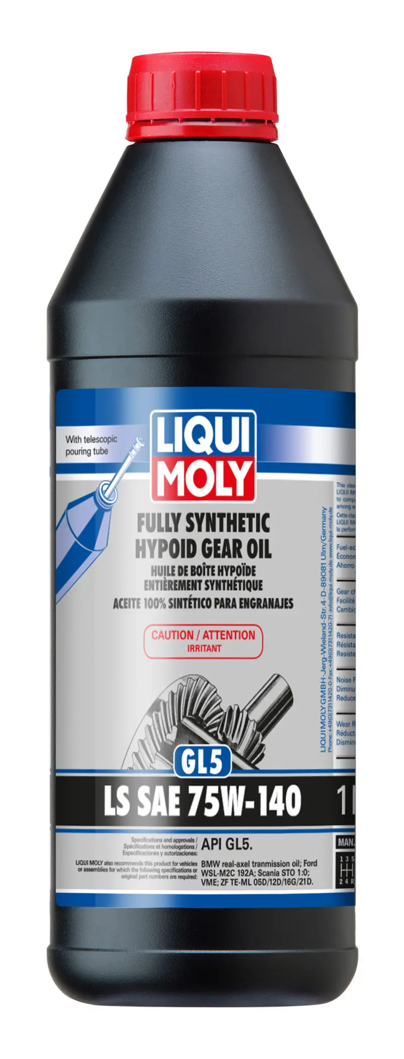 Liqui Moly Fully Synthetic Gl-5 Hypoid Gear Oil – 75W140, 1-Liter Bottle 1