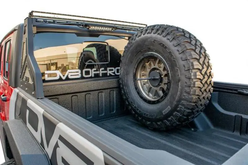 Dv8 Offroad Universal In-Bed Tire Carrier For 2019+ Jeep Gladiator – Stand-Up Design 1
