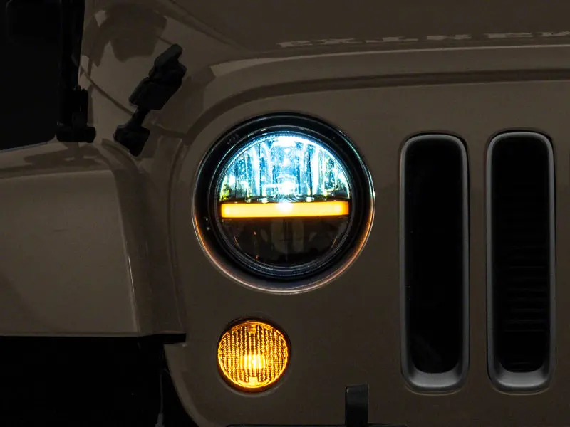 Raxiom Black-Housing Led Headlights With Drl For 1997–2018 Jeep Wrangler Tj & Jk 1