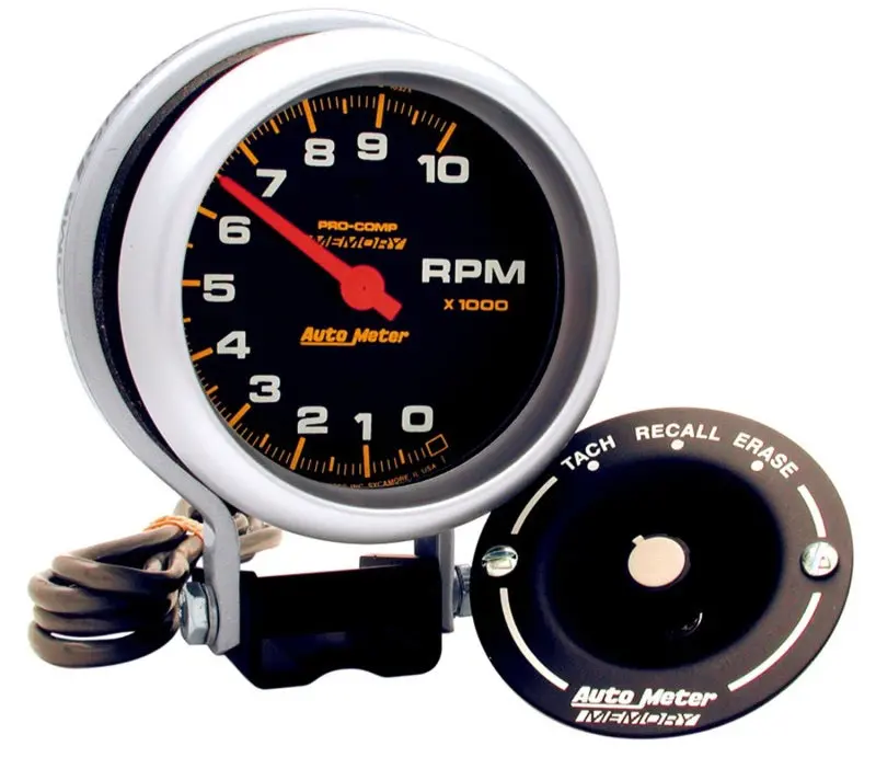 Autometer Pro-Comp 3-3/4″ Tachometer With Peak Memory And Pedestal Mount – 10,000 Rpm Range 1