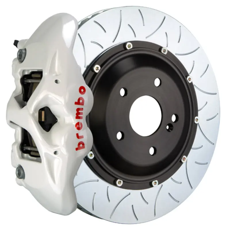 Brembo 18+ Rs5 Front Gt Bbk 6 Piston Cast 405X34 2Pc Rotor Slotted Type-3- White 1