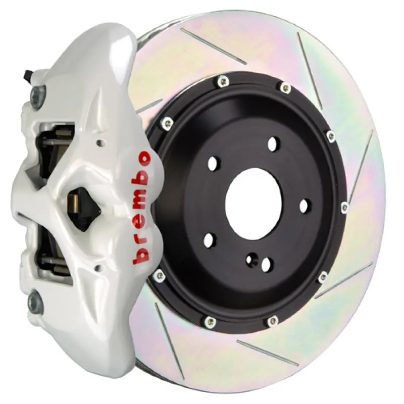 Brembo Gt Bbk Rear Rotors – 380X28 Mm, Two-Piece Slotted Design, White Finish, For 2006–2009 Porsche 997.1 Gt3 1