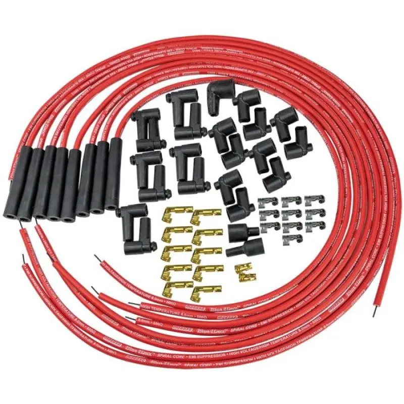 Moroso Universal Ignition Wire Set - Blue Max - Spiral Core - Unsleeved - Straight - Red 1