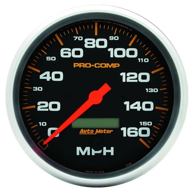 Autometer Pro-Comp 5In 160Mph Electric Speedometer W/ Lcd Odometer 1