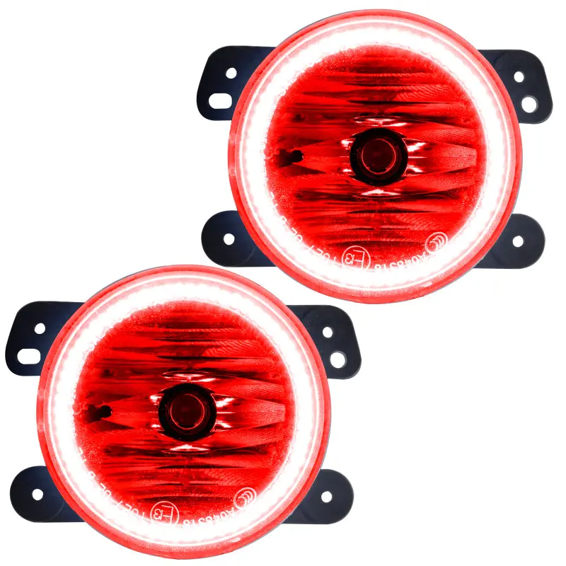 Oracle Lighting Red Led Halo Fog Light Kit For 2007–2009 Jeep Wrangler Jk (Pre-Assembled) 1
