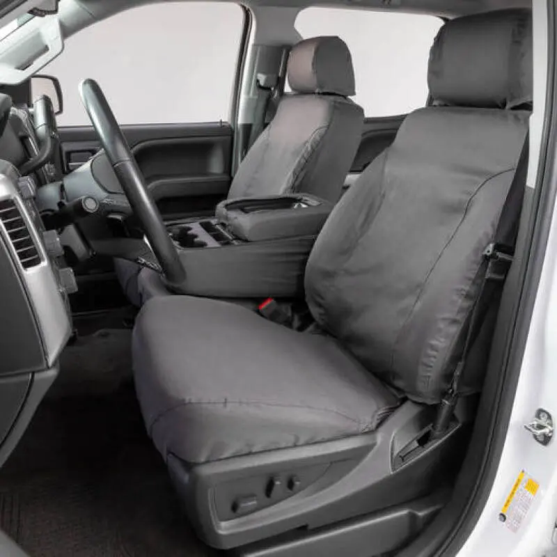 Covercraft Polycotton Seatsaver Covers – Custom Front Row For 2022–2023 Toyota Tundra (Grey) 1