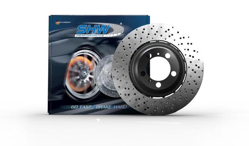 Shw Drilled & Dimpled Front Brake Rotors – Lightweight Wavy Design For 2014–2018 Audi Rs7 4.0L (Part #4G0615301Ah) 2