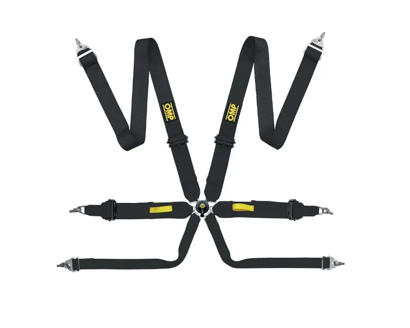 Omp Tecnica 3 Racing Harness – Fia-Certified 5-Point Black Safety Belt System 1